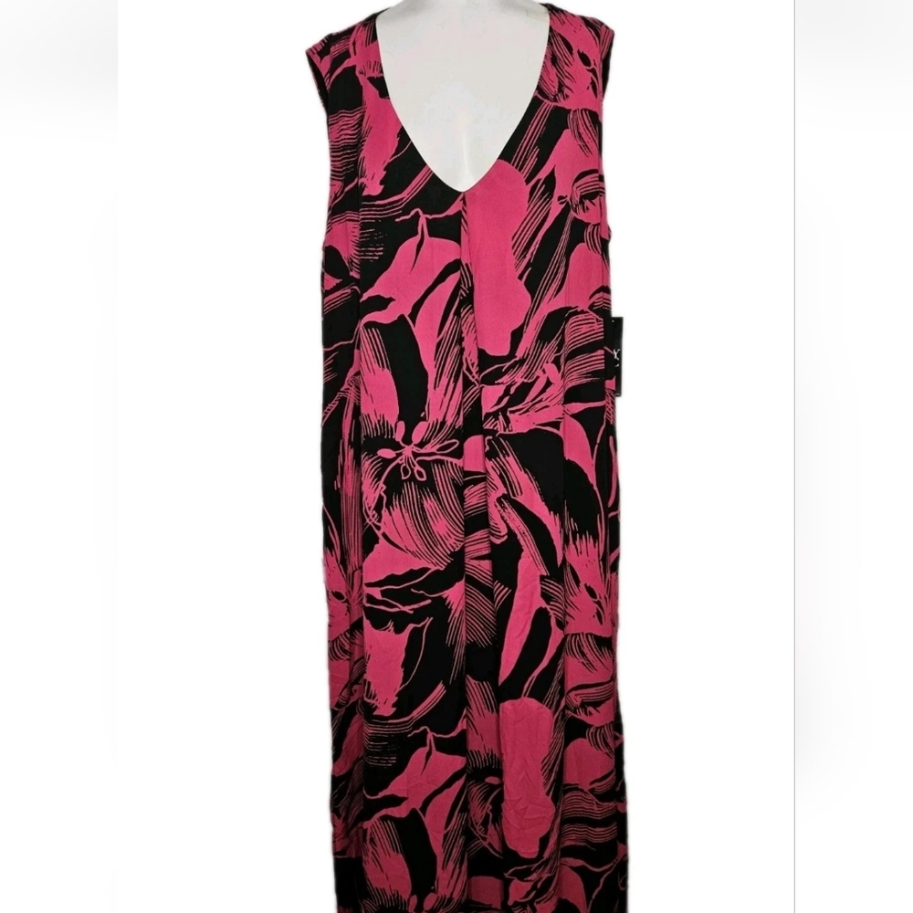NYC & Co Sleeveless Tropical Maxi Dress Size 1X New With Tags
